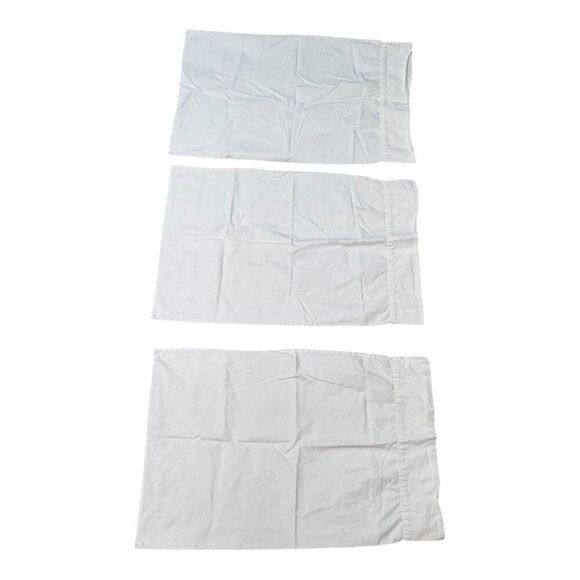 Pottery Barn White Cotton Standard Pillowcases Set Of 3 Lot Replacement Twin - Picture 1 of 10